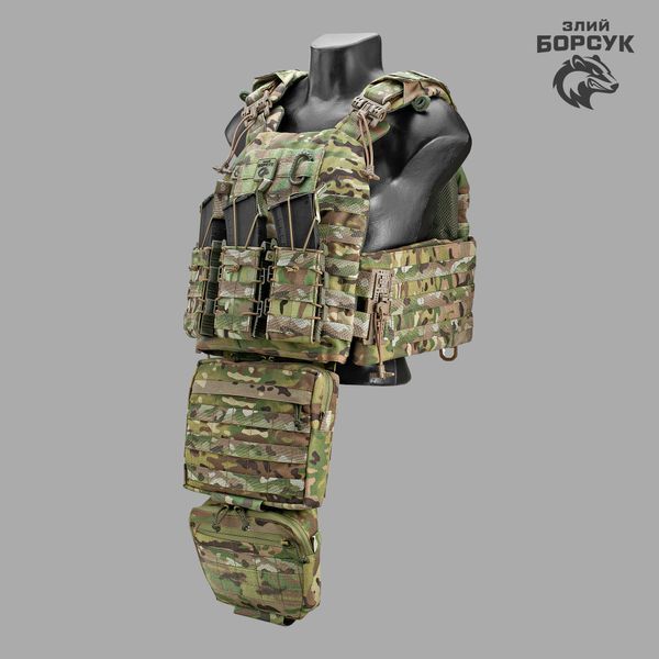 Плитоноска модель №5 Viking (мультикам)+ захист живота + напашник + 3 підсумки пластикові id_1938 фото