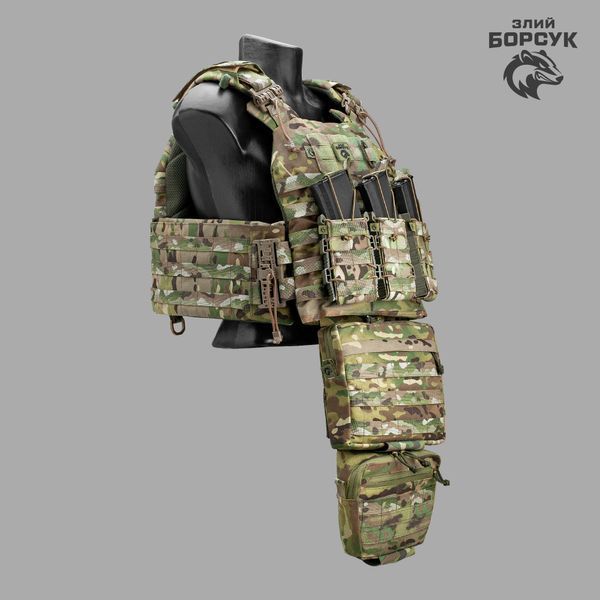 Плитоноска модель №5 Viking (мультикам)+ захист живота + напашник + 3 підсумки пластикові id_1938 фото