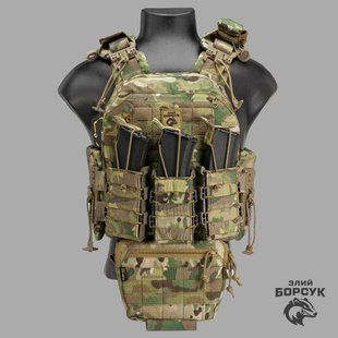 Плитоноска M6 STALKER (Multicam USA) + напашник + 3 підсумки пластикові + під турнікет id_1861 фото