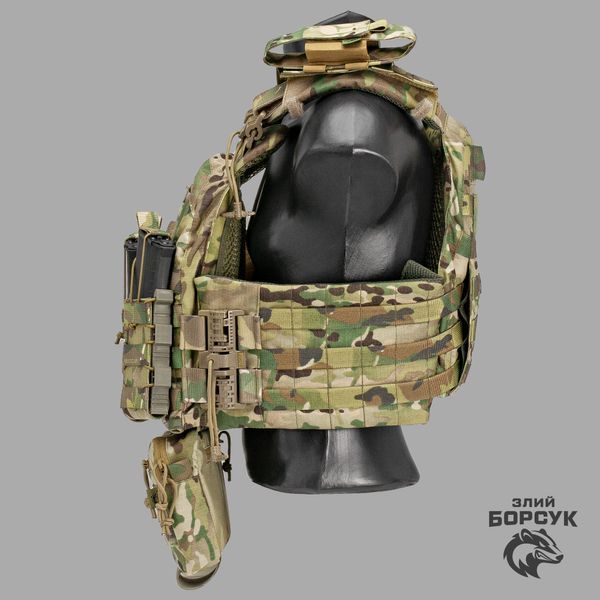 Плитоноска M6 STALKER (Multicam USA) + напашник + 3 підсумки пластикові + під турнікет id_1861 фото