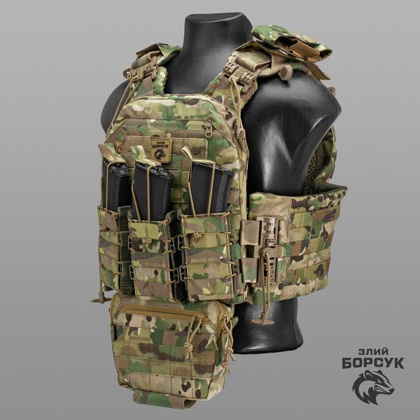 Плитоноска M6 STALKER (Multicam USA) + напашник + 3 підсумки пластикові + під турнікет id_1861 фото