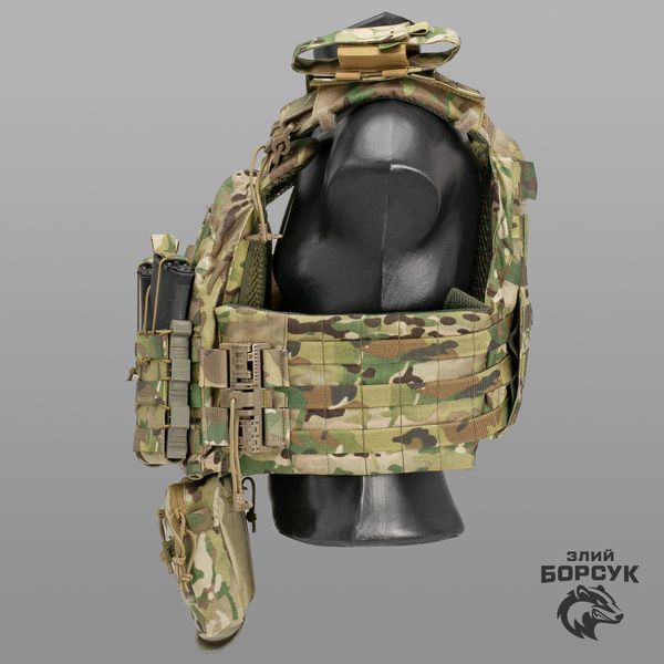 Плитоноска M6 STALKER (Multicam USA) + напашник + 3 підсумки пластикові + під турнікет id_1861 фото