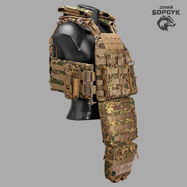 Плитоноска №4 + захист живота + напашник + 3 підсумоки під рожки + 2 під турнікет + під рацію - хижак 15х20 ЗП3М3Н2.6-0447 фото