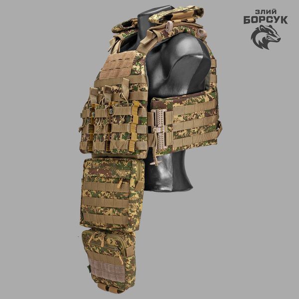 Плитоноска №4 + захист живота + напашник + 3 підсумоки під рожки + 2 під турнікет + під рацію - хижак 15х20 ЗП3М3Н2.6-0447 фото