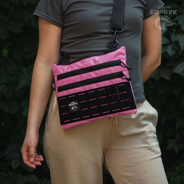 Сумка-планшетка "Crossbody VelPak" (рожевий, оксфорд) розмір L id_2036 фото