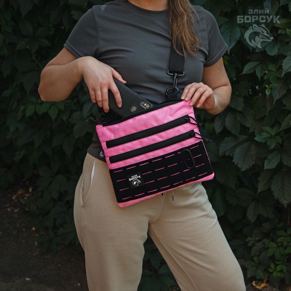 Сумка-планшетка "Crossbody VelPak" (рожевий, оксфорд) розмір L id_2036 фото
