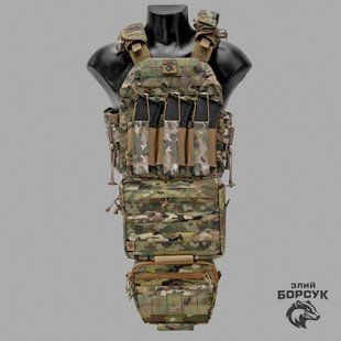 Плитоноска №4 +захист живота + напашник + 3й підсумок + підсумок під турникет ЗП3М3Н2.1-0443 фото