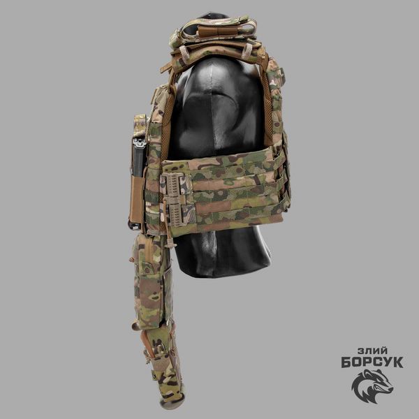 Плитоноска №4 +захист живота + напашник + 3й підсумок + підсумок під турникет ЗП3М3Н2.1-0443 фото