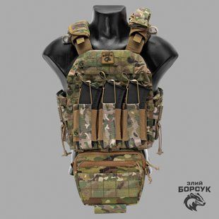 Плитоноска №4 + напашник + 3й підсумок + підсумок під турникет ЗП3М2Н2.1-0442 фото
