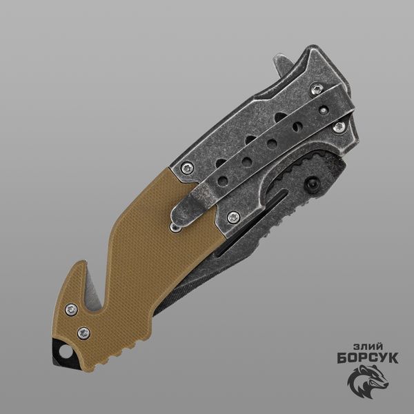 Ніж розкладний Browning " стропоріз " ручка койот id_1734 фото