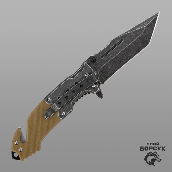 Ніж розкладний Browning " стропоріз " ручка койот id_1734 фото